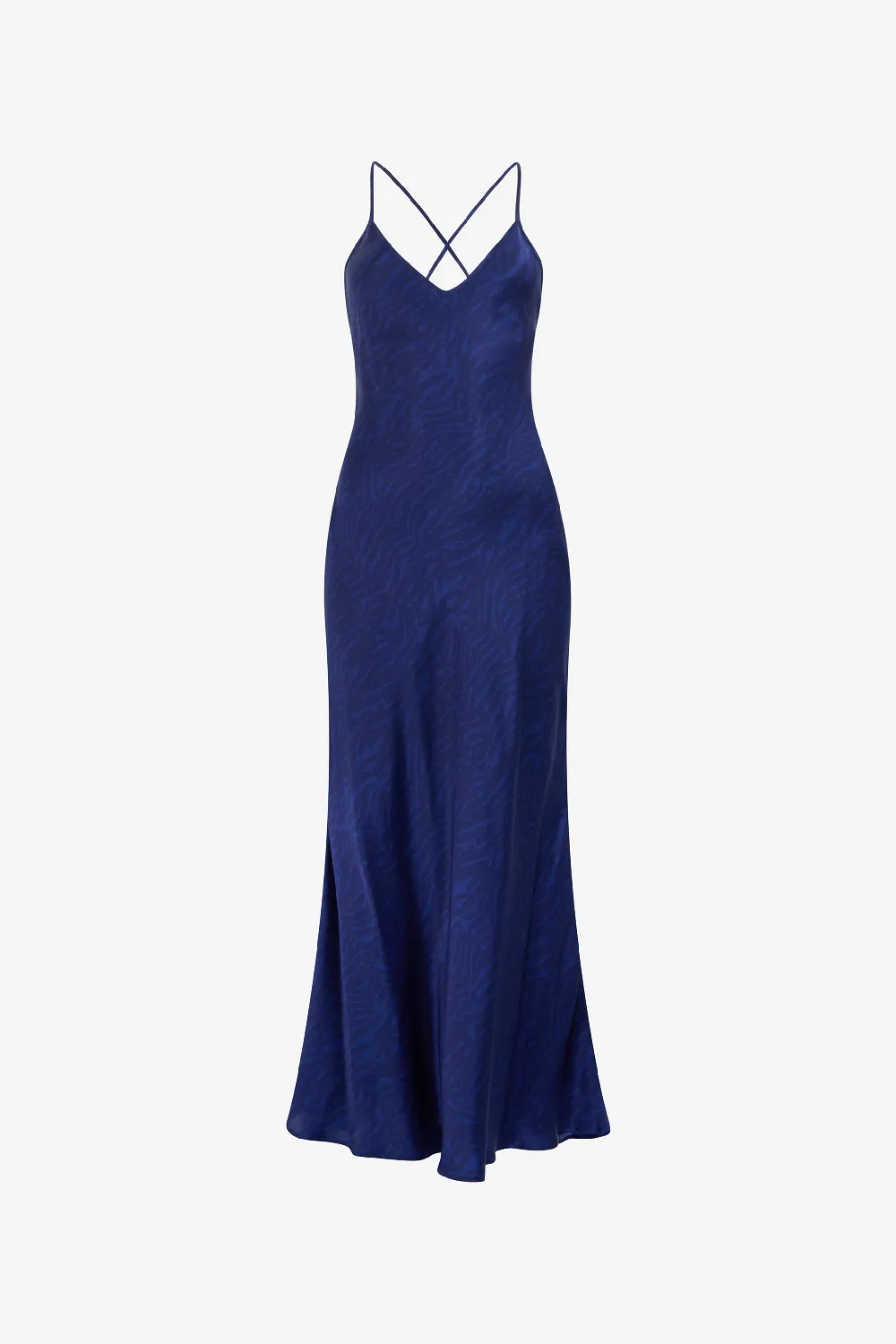 Zebra Print Silk Dress Blue