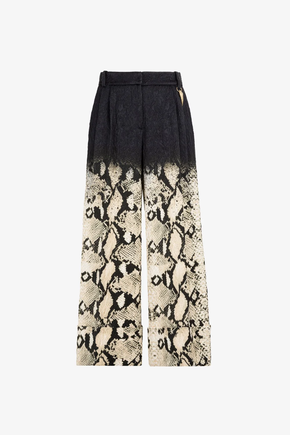Python-Print Wide-Leg Trousers
