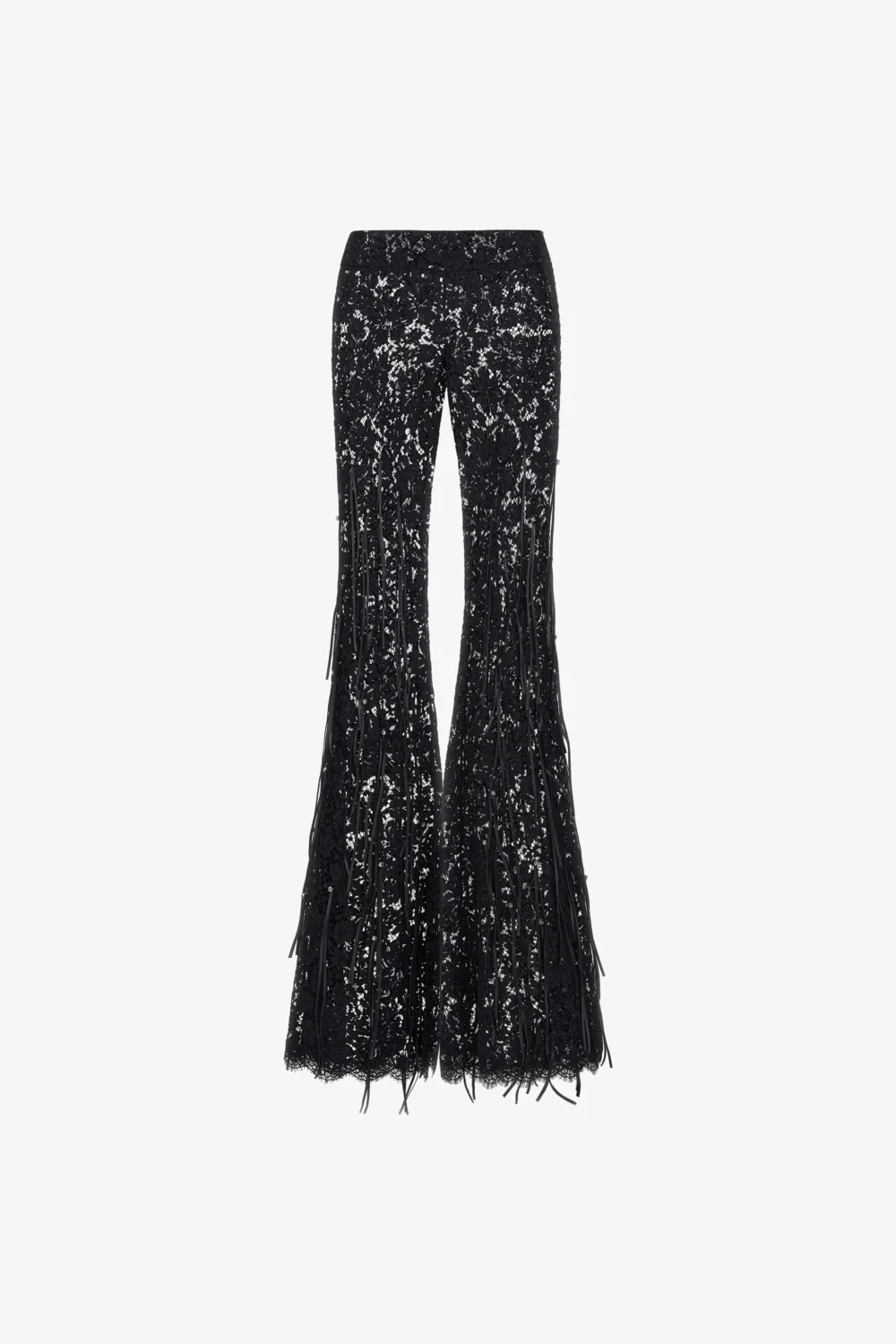 Semi-transparent lace trousers