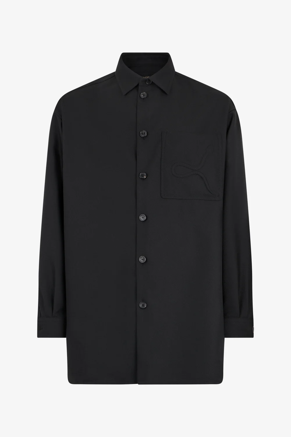 Plain Shirt with Embossed Serpent Motif