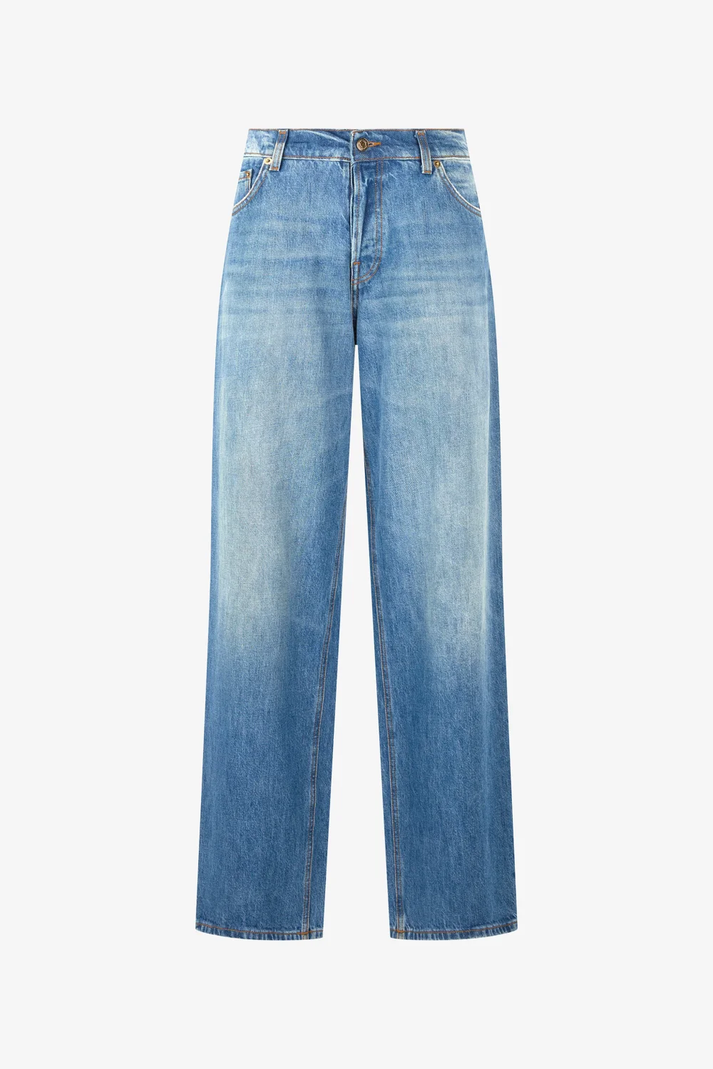 Loose Fit Jeans With Mirror Snake Monogram