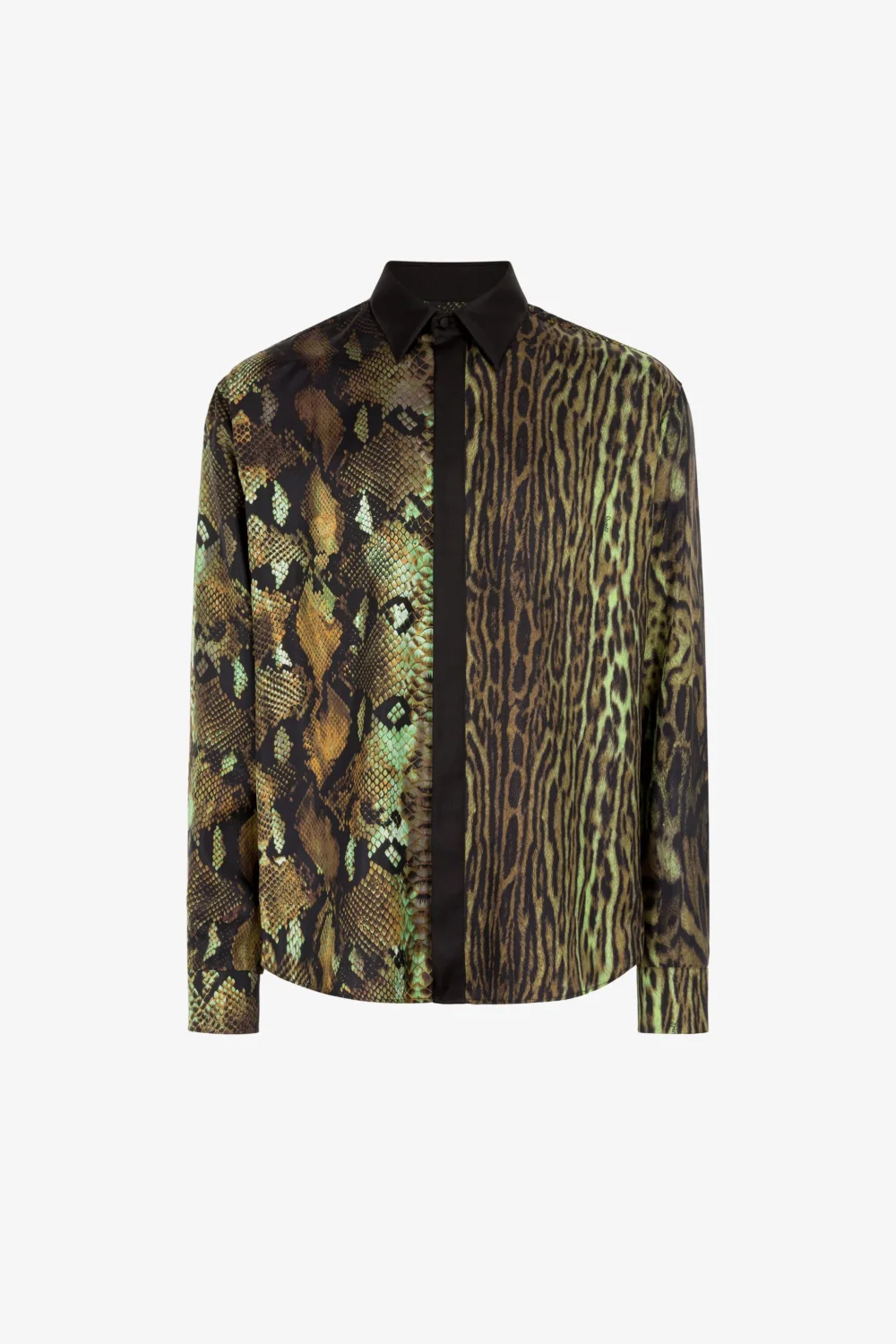 Python And Ocelot-Print Silk Shirt