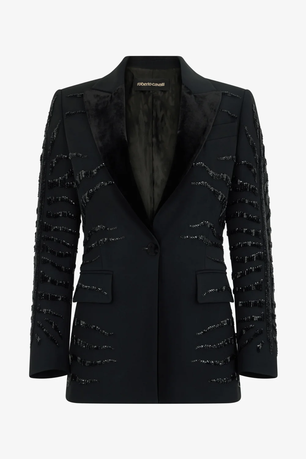 Black Jacket with Zebra Sequin Pattern