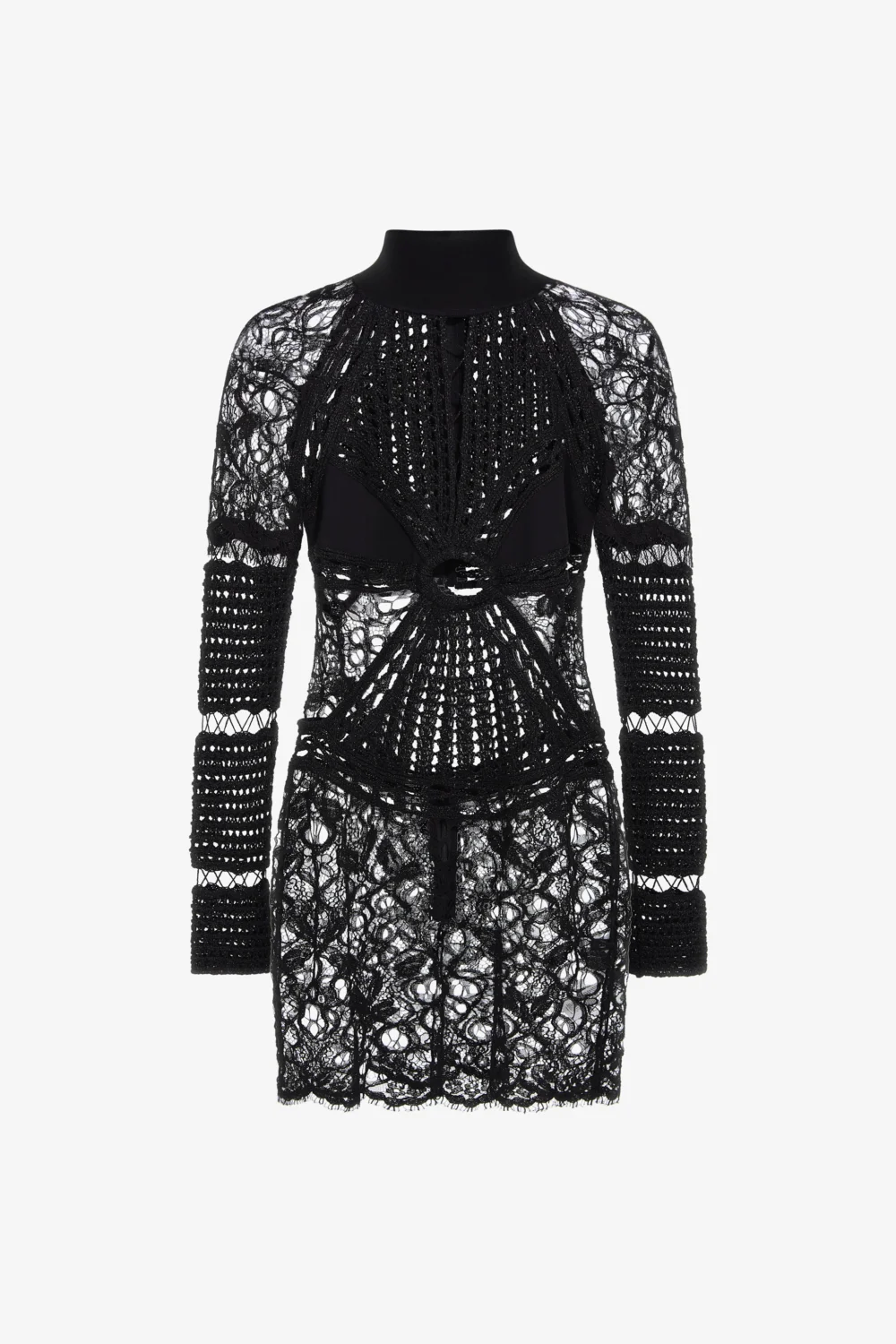 Short embroidered knit dress