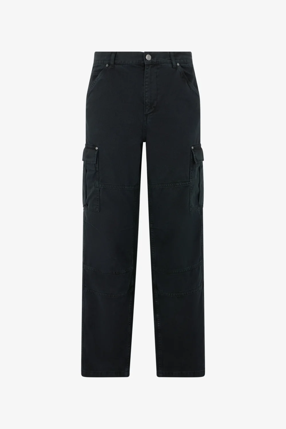Black Cotton Cargo Trousers