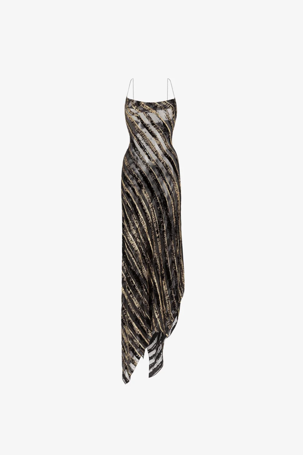 Devoré-Stripe Maxi Dress