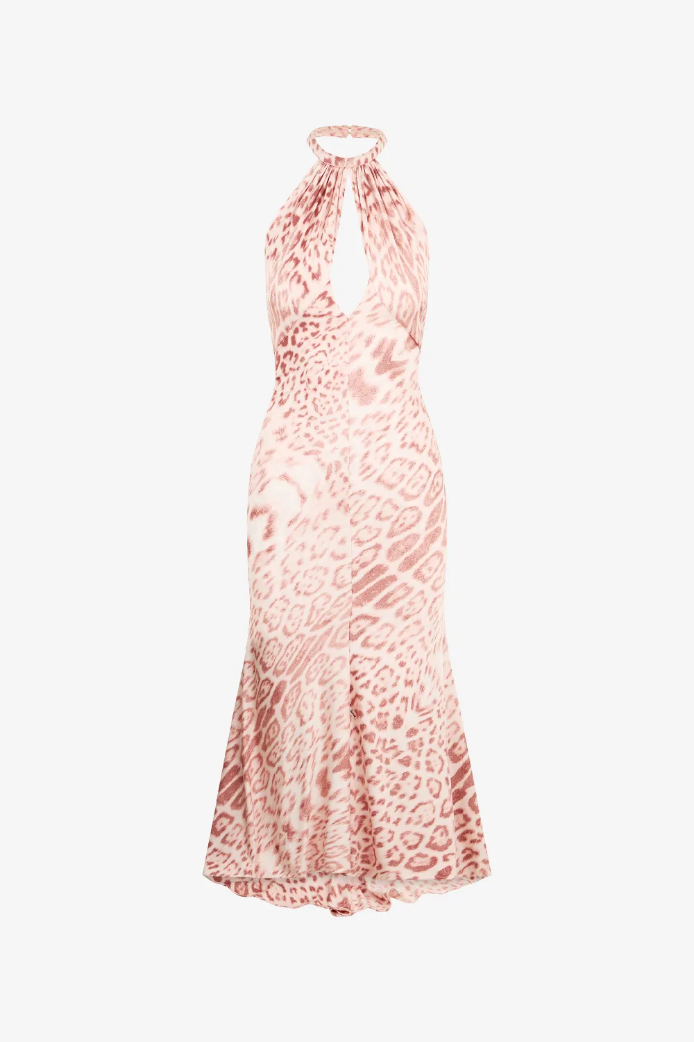Jaguar Pink Print Midi Dress