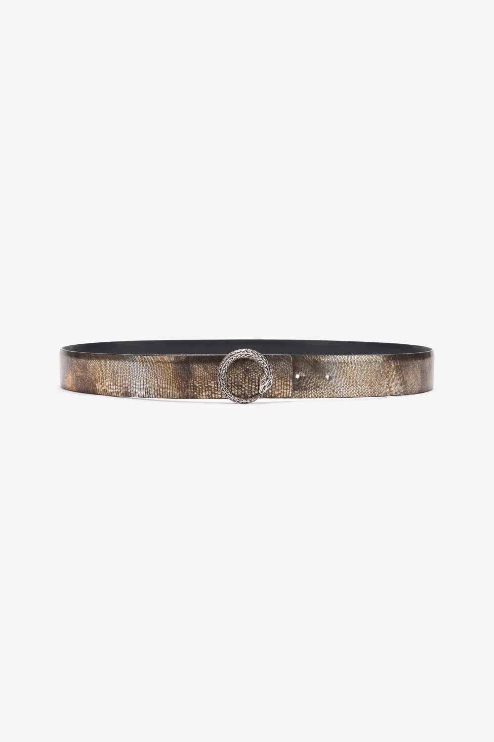 Metallic Belt With Snake Buckle