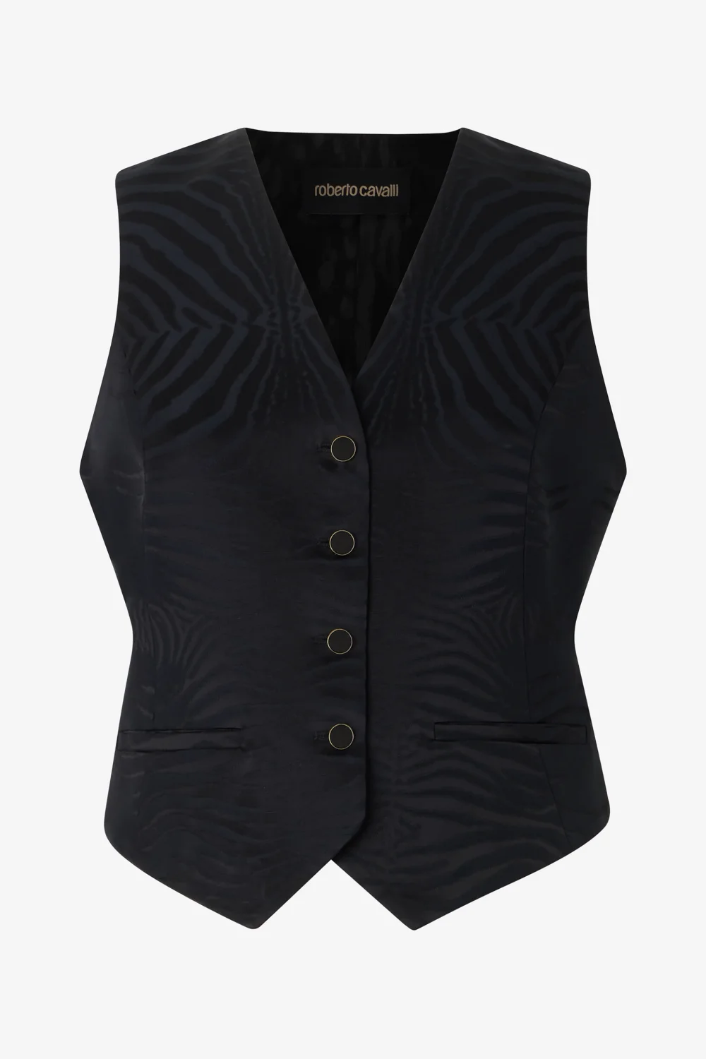 Vest With Solid-Color Tiger Skin Design