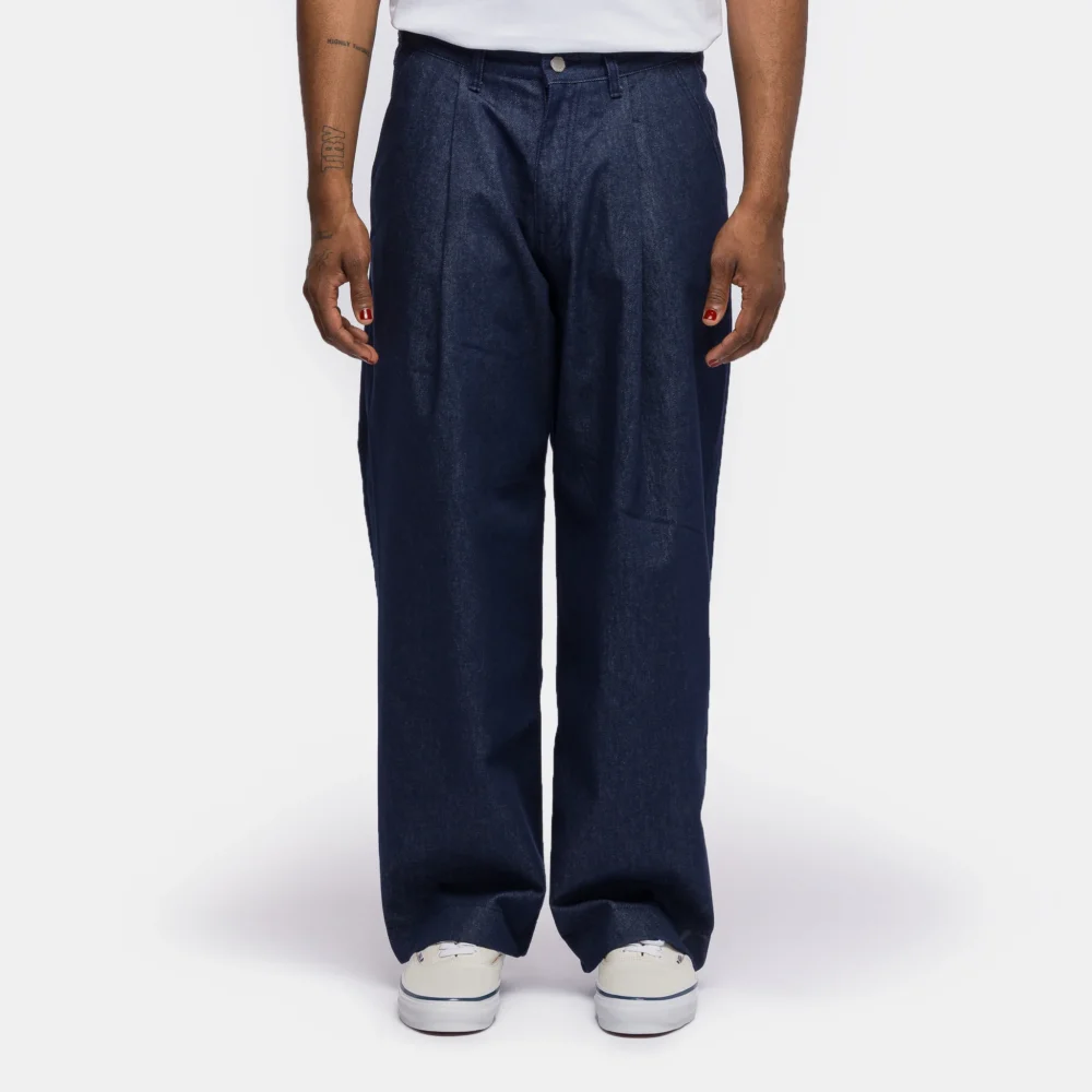 Pintuck Wide Jean in Indigo
