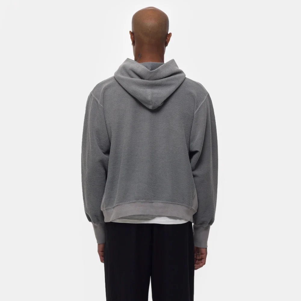 Reverse French Terry Hoodie in Steel Grey - 3