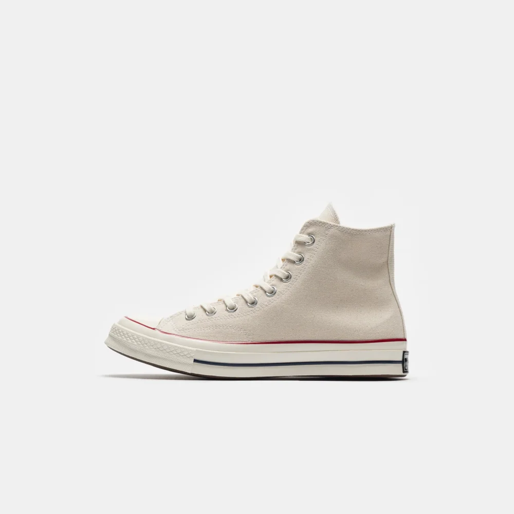 Chuck 70 Hi Sneaker in Parchment/Garnet