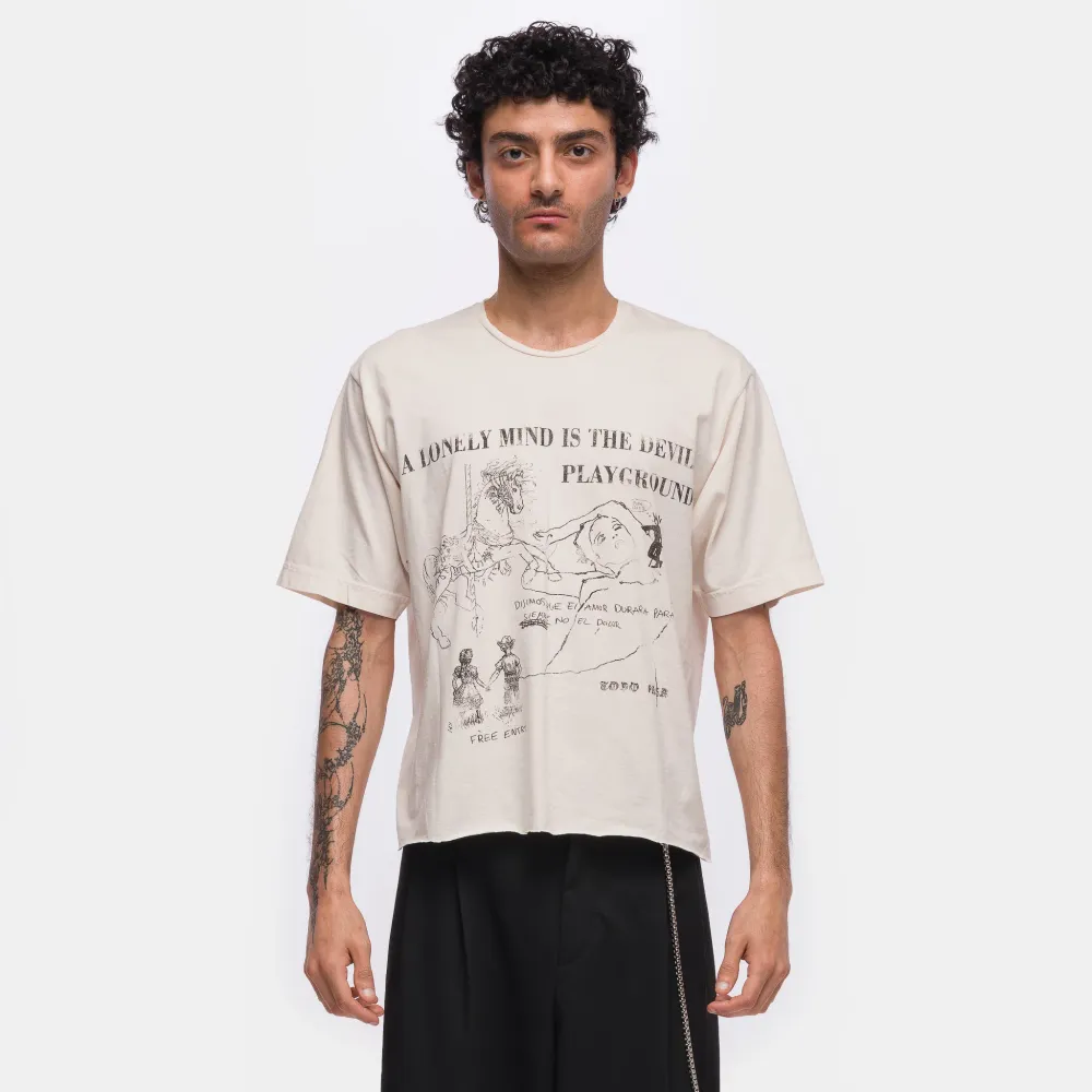 Lonely Mind T-Shirt in Cream