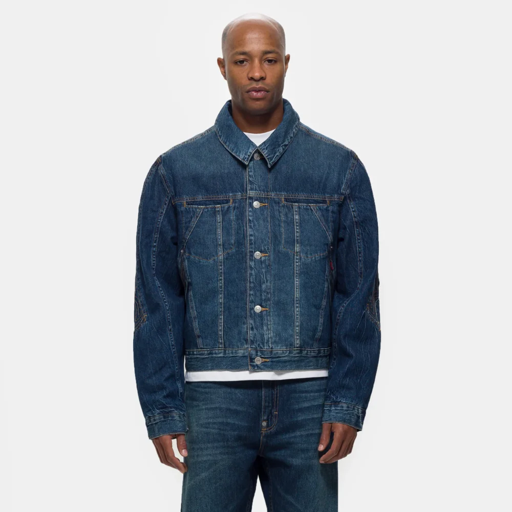 Kiko Kostadinov Denim Jacket in Medium Wash