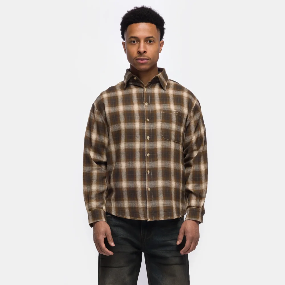 Hench Plaid Evening Shirt in Brown/Multi
