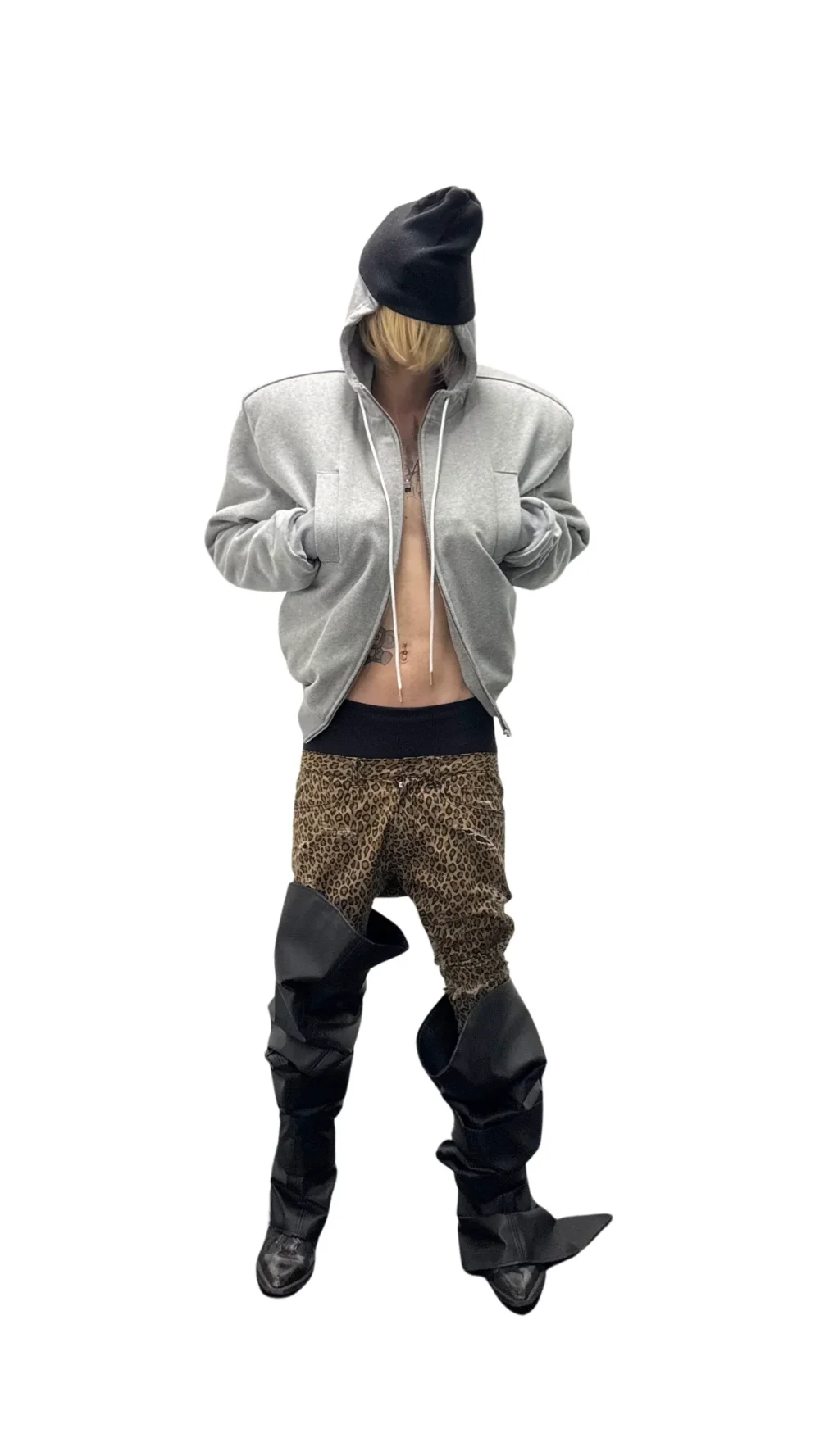 DOUBLE FACED ZIP HOODIE - 2