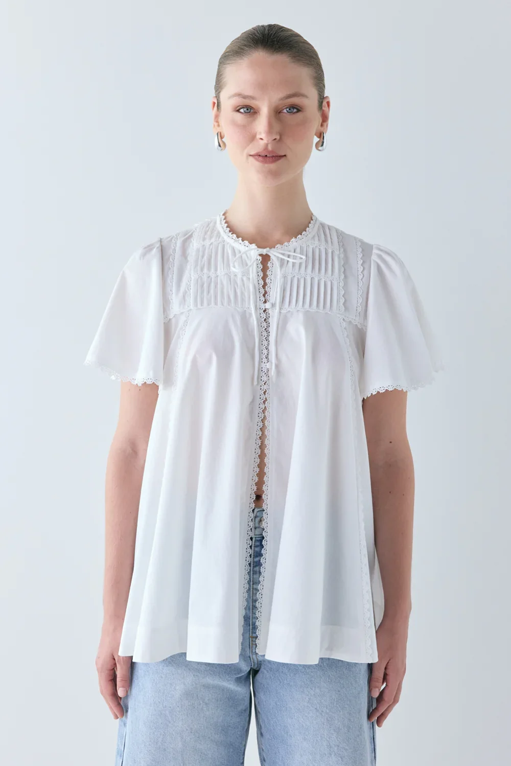Henriette Smock Top White