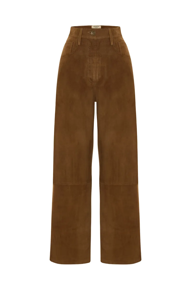 TERRA SUEDE PANTS IN BROWN
