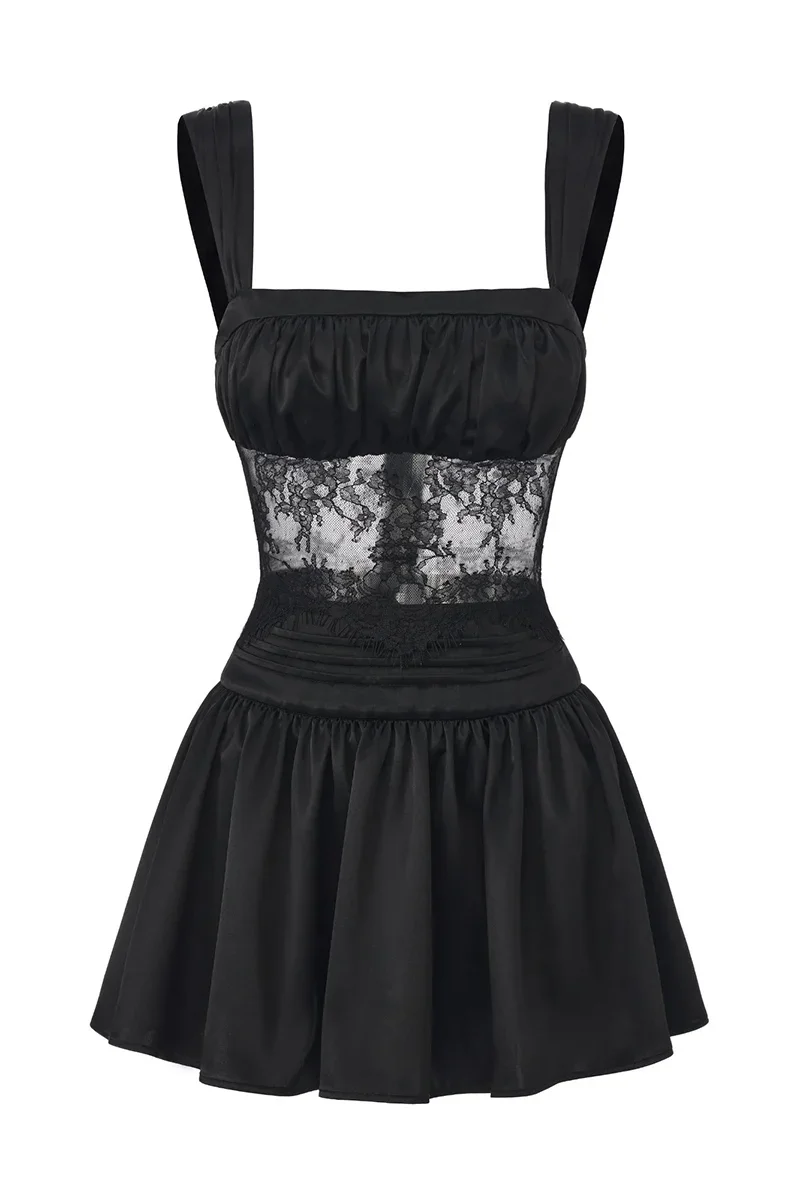 NAOMI LACE SATIN MINI DRESS