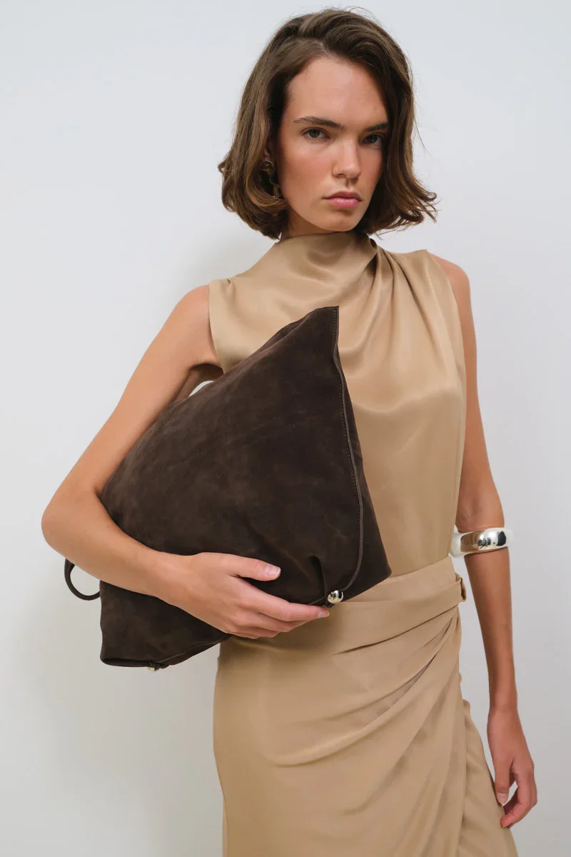 SILKY SATIN DRAPED BLOUSE - 5