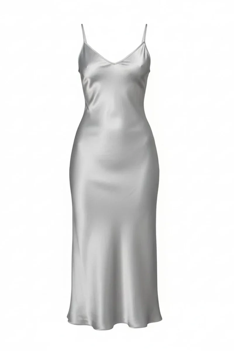 MASTANI SLIP DRESS IN SILVER