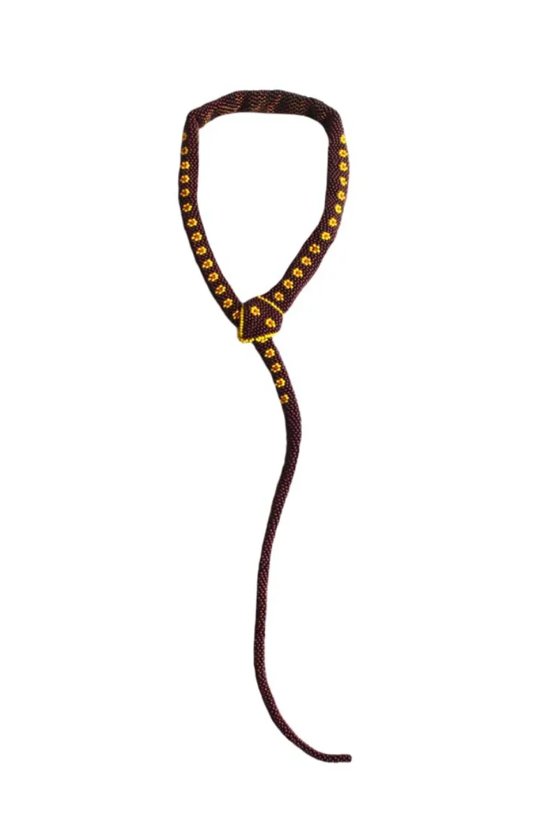 GUARDIAN SNAKE NECKLACE IN BROWN