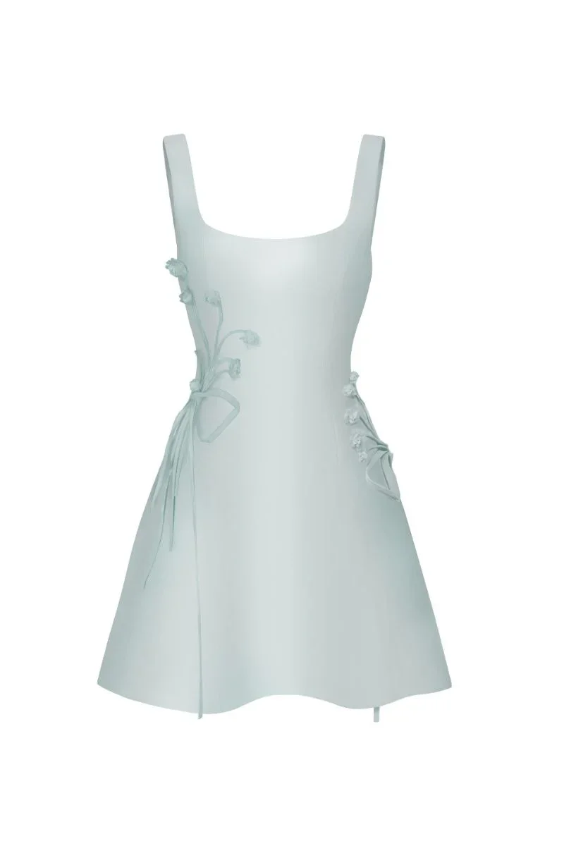 CULT MIA X STOLEN STORES CORSET A-LINE DRESS IN BLUE