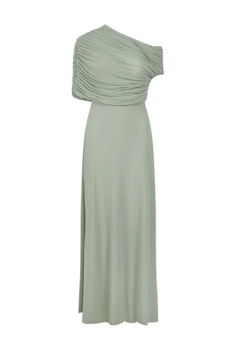 NZUI MAXI DRESS IN SMOKE GREEN
