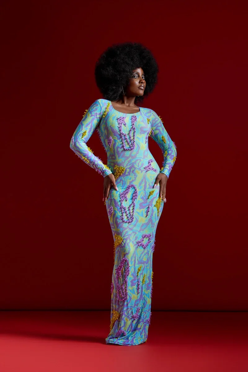 ZUSI MAXI DRESS IN BLUE AND PURPLE - 2