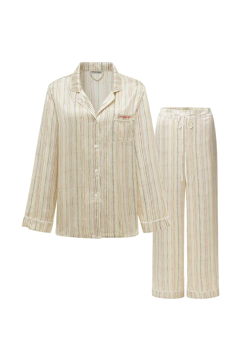 LITTLE HEART LONG PAJAMA SET IN STRIPE MULTICOLOR
