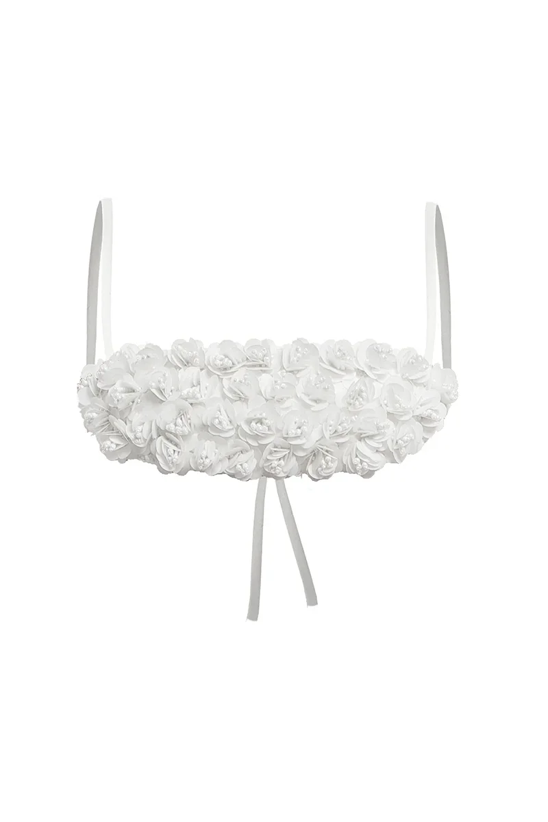 FLOWER MINI BRA IN WHITE