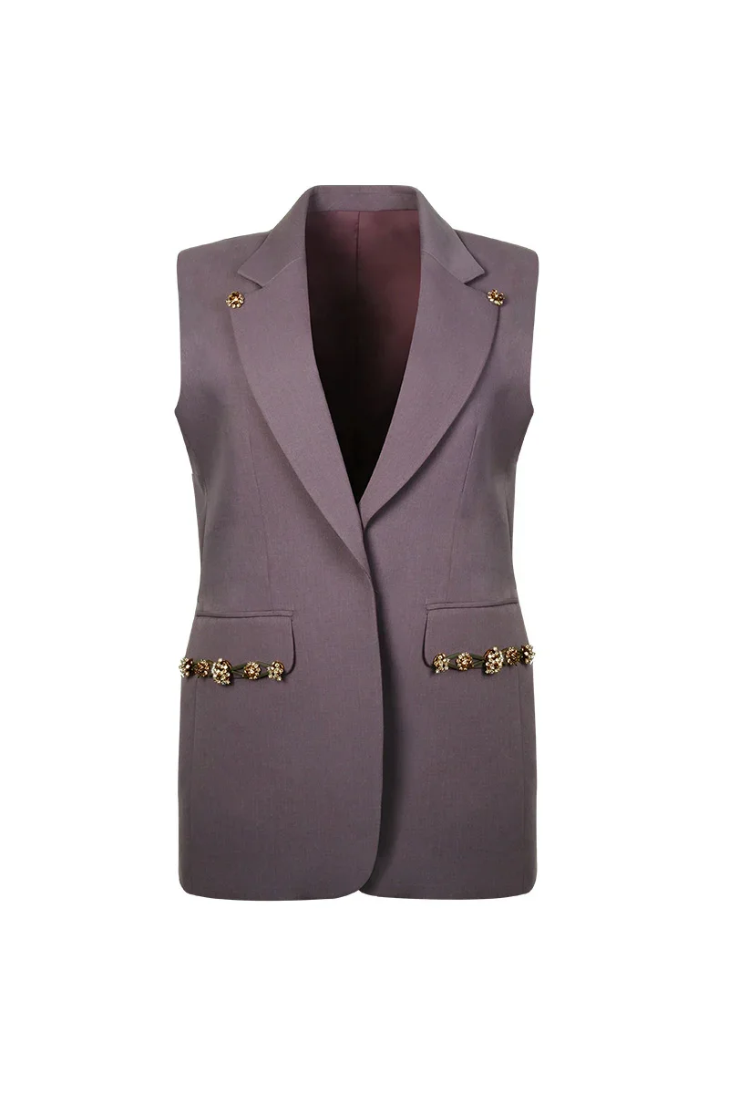 GLACIA BLAZER IN GRAY PURPLE