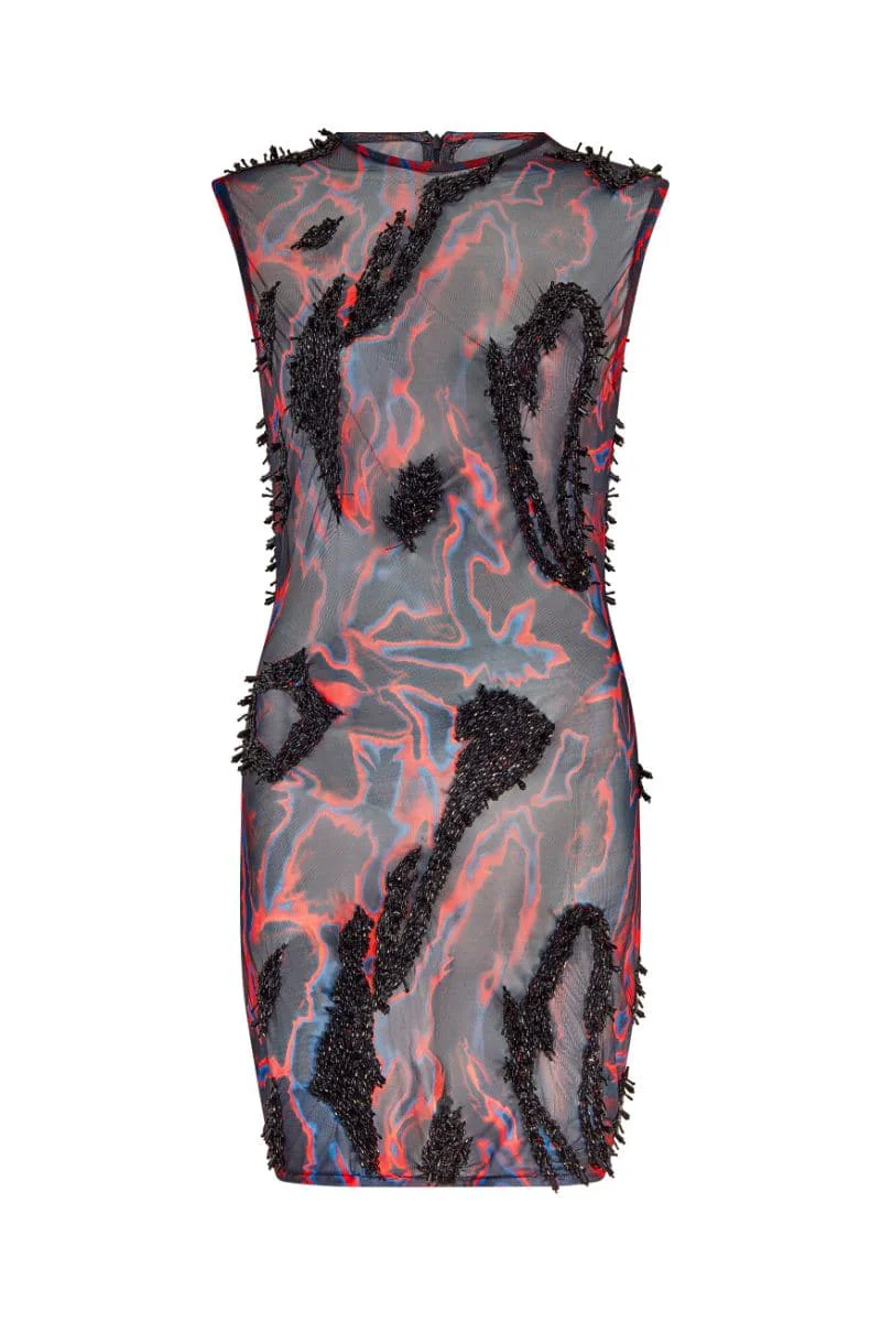 ZUSI MIDNIGHT EMBELLISHED MINI DRESS
