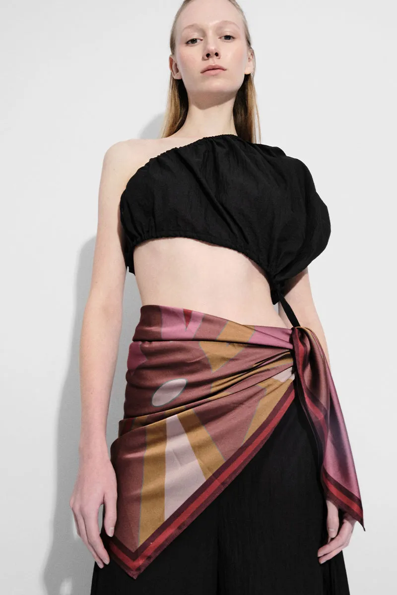 BIG RAY CENTER BRONZE SCARF IN MAUVE - 5