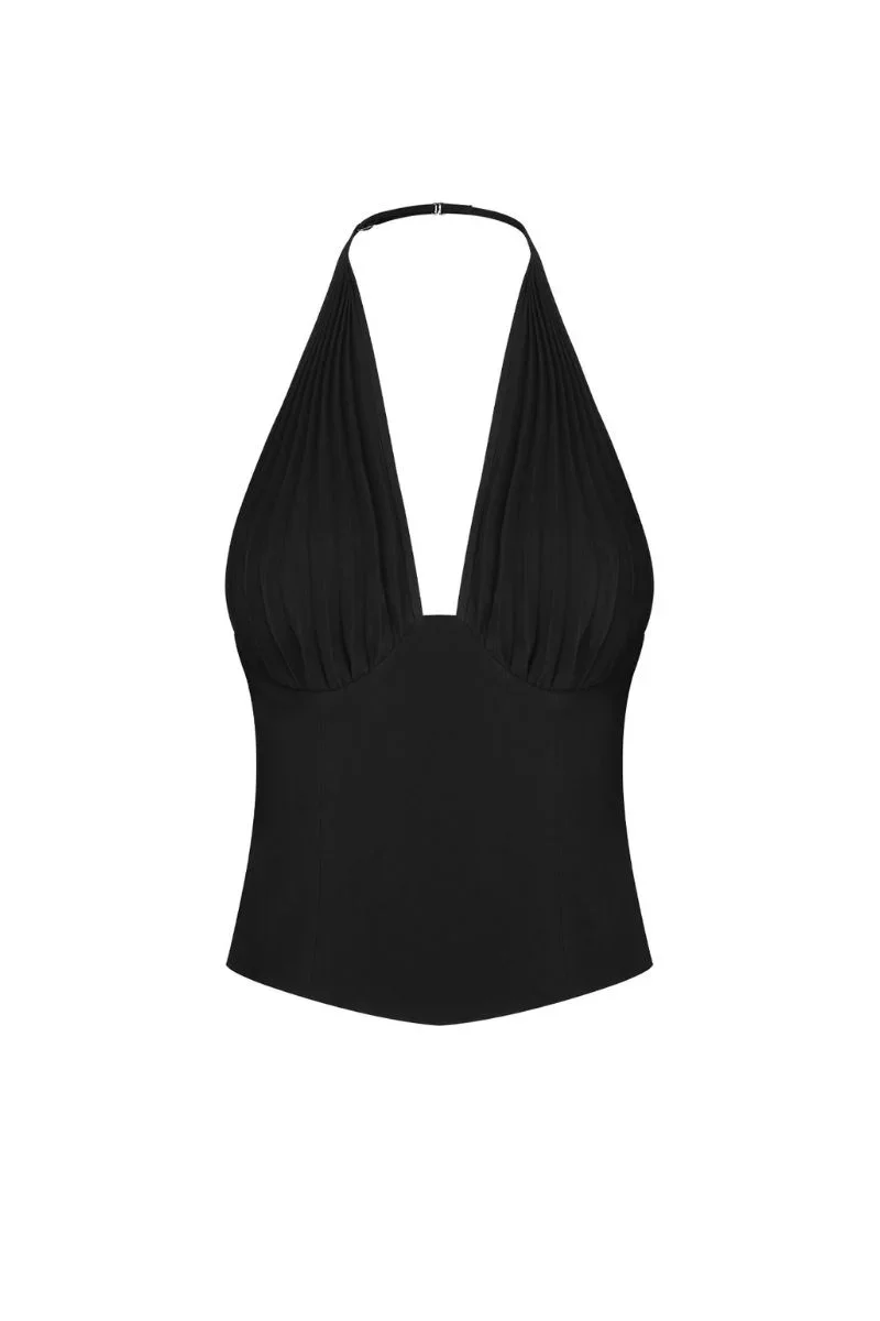 MS. PLEAT BLACK COSET