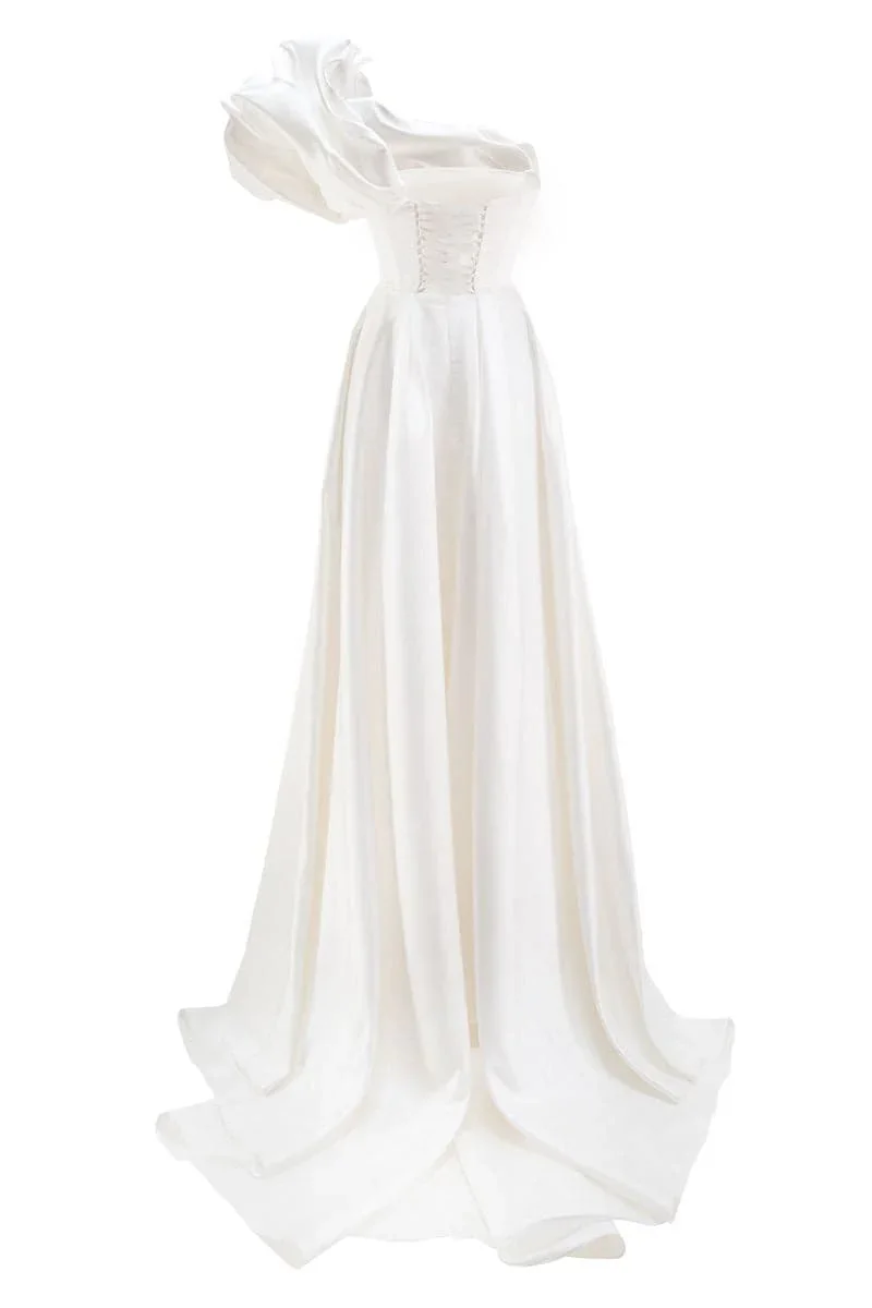 CULT MIA X MONETRE ASYMMETRICAL FLOUNCE FULL SKIRT GOWN - 2