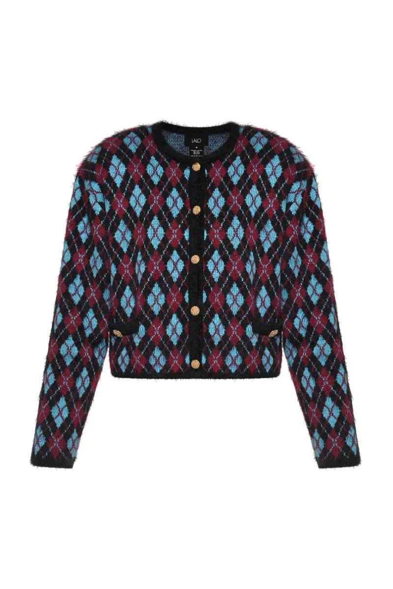 GEOMETRIC PRINT CARDIGAN IN MULTI