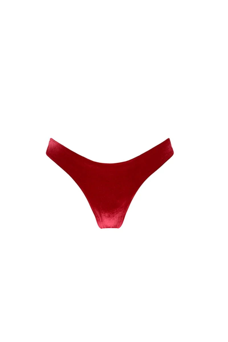 ROUGE V HIGH LEG BIKINI BOTTOM IN RED