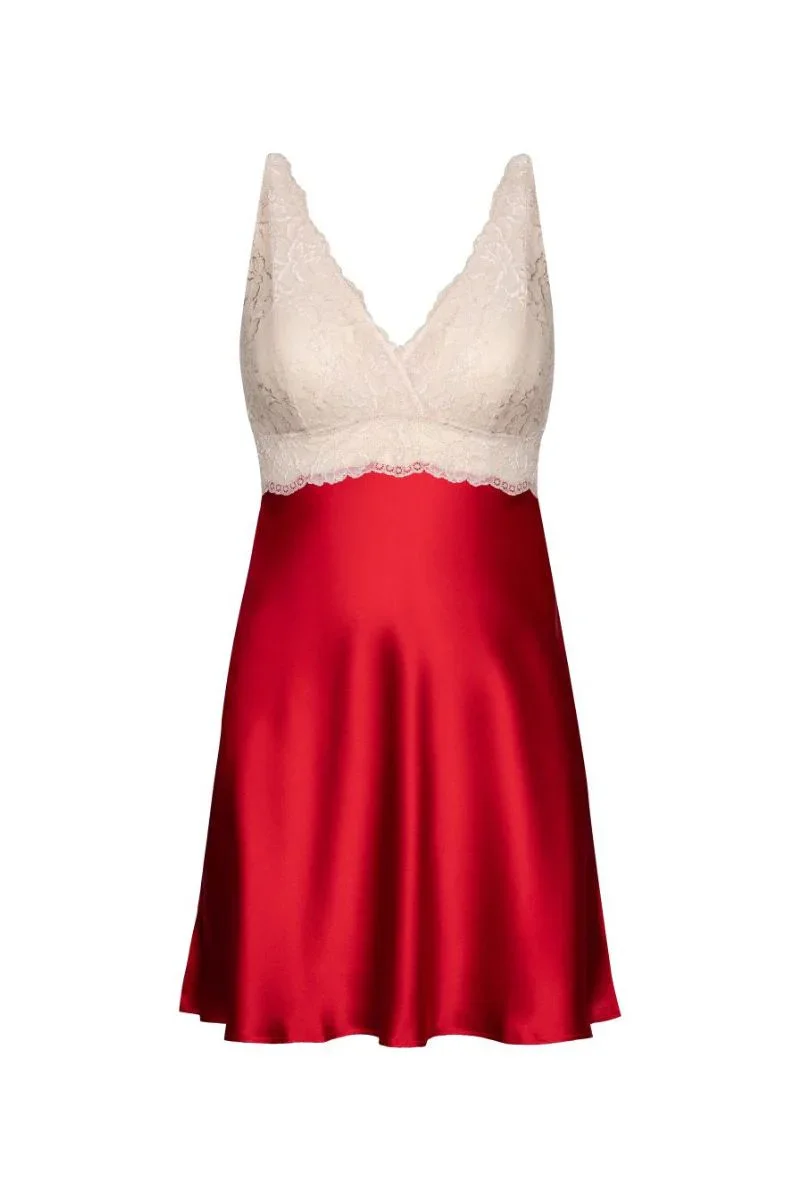CULT MIA X NK IMODE MORGAN BUST SUPPORT CHEMISE IN SCARLET