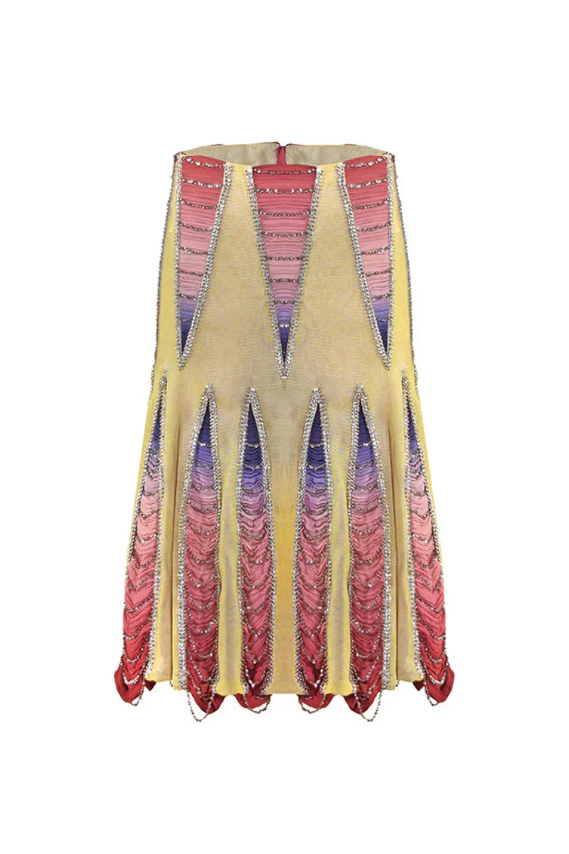 LOW-WAIST PANELLED SKIRT