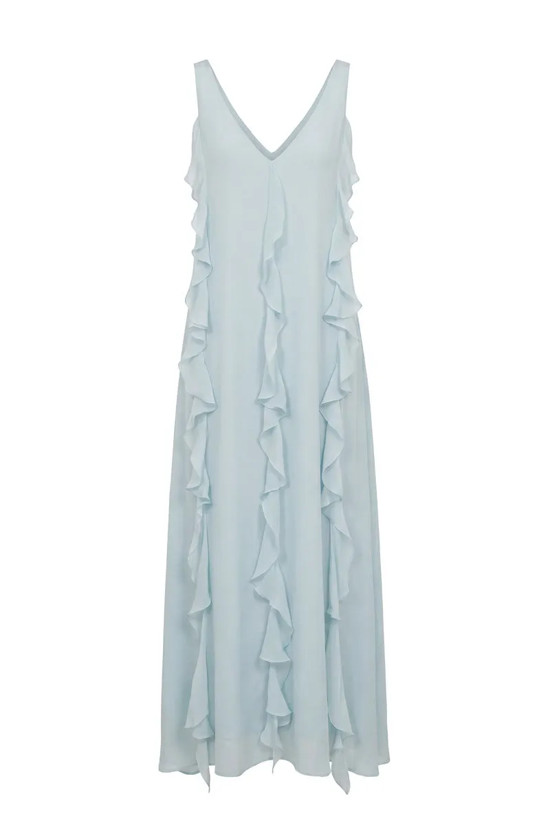 WAVES DRESS BLUE