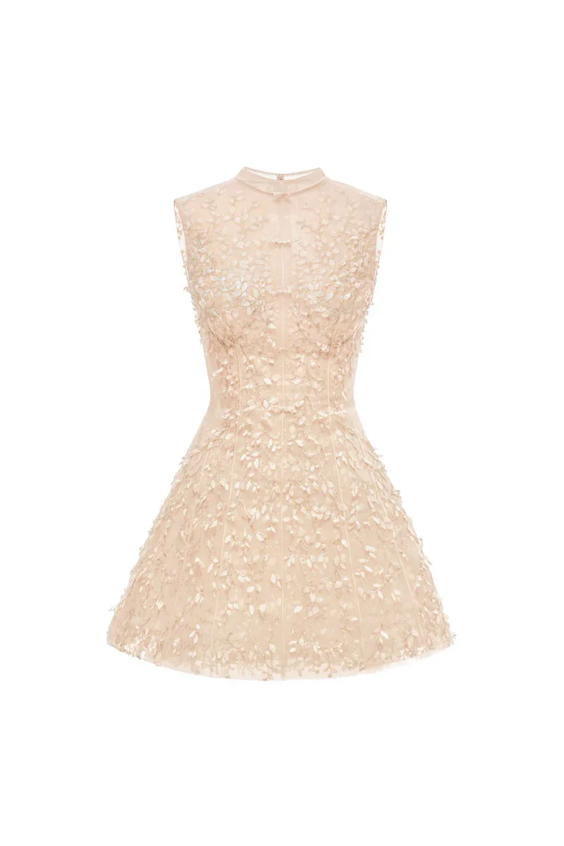 PASTEL MOCKNECK SLEEVELESS MINI DRESS