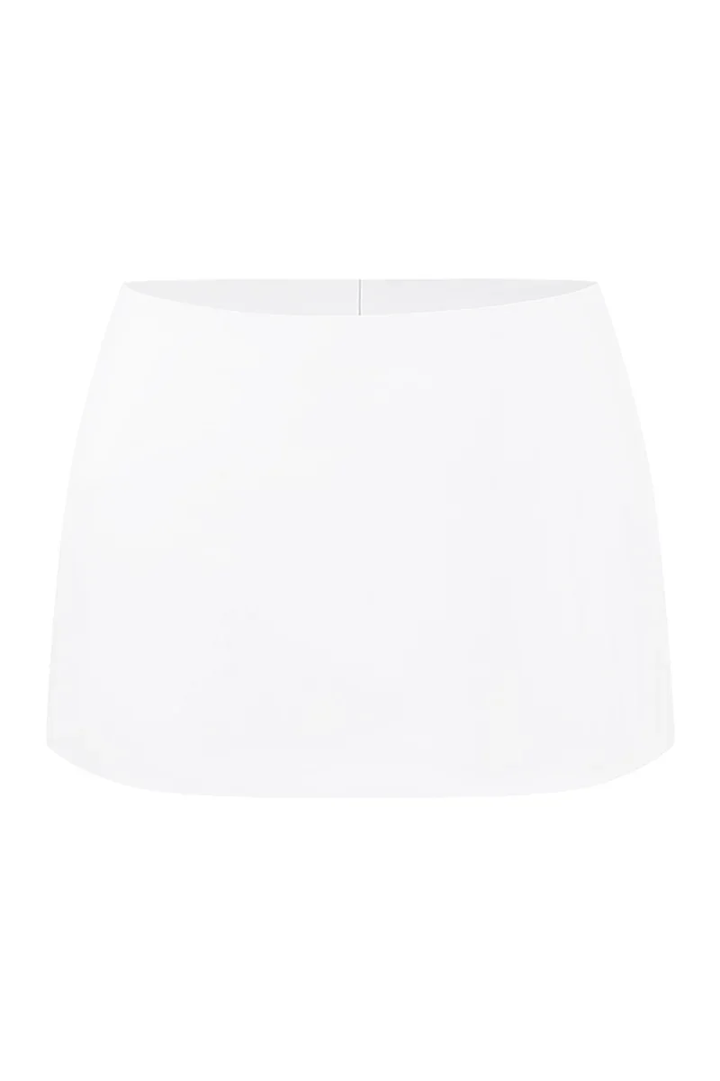 LOW WAIST MINI SKIRT IN OFF WHITE