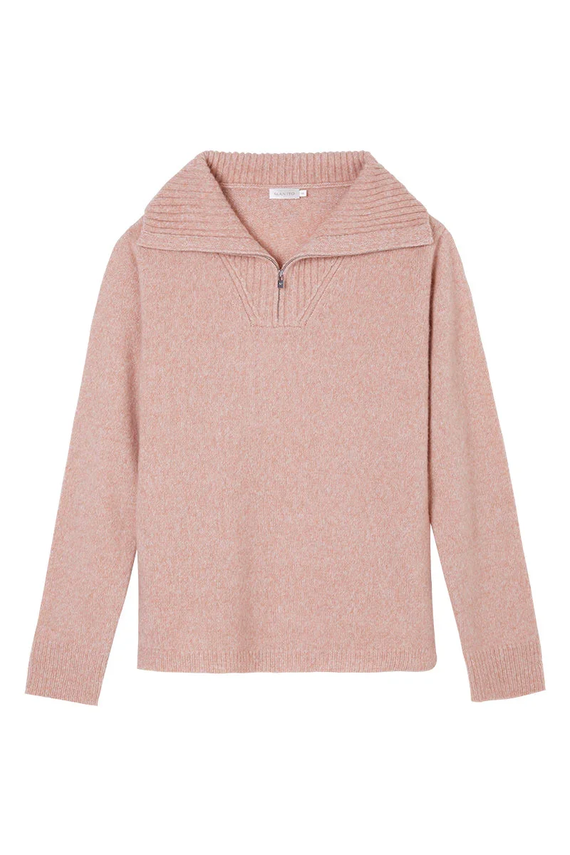 HEATHER SILK CASHMERE PULLOVER IN PINK