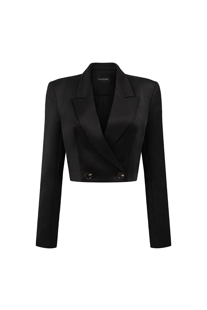CROPPED OPEN FRONT BLAZER