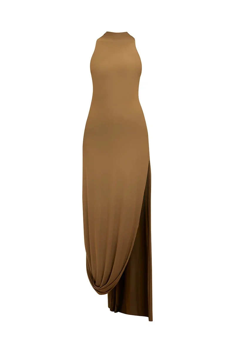 BRIDGET DRESS IN SAND GREEN