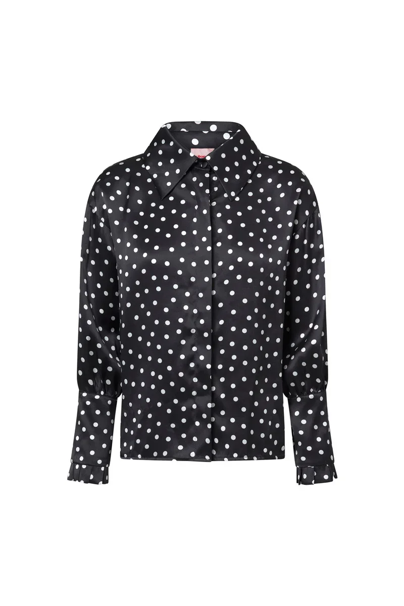 ANTONIA POLKA BLOUSE IN BLACK AND WHITE