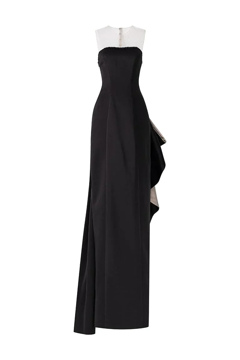 STELLA SILK SATIN BOW TIE DRESS