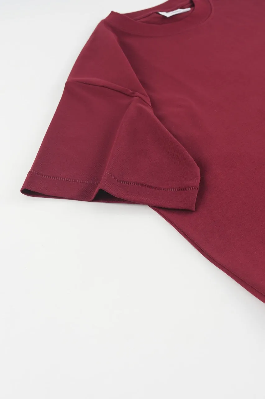 Drop Shoulder T-shirt Wine - 4