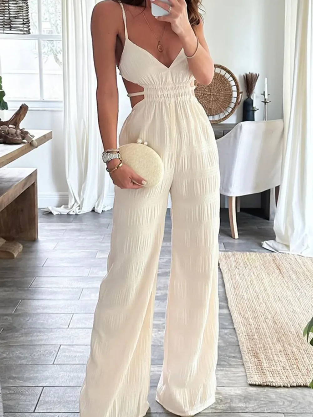 Cut-Out Wide Leg Jumpsuit